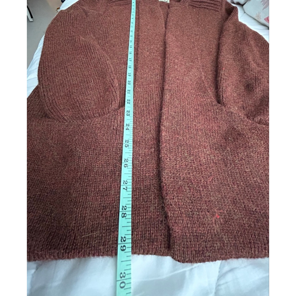Women's Peruvian Link Brown Alpaca Cardigan Size M/large - Picture 5 of 6
